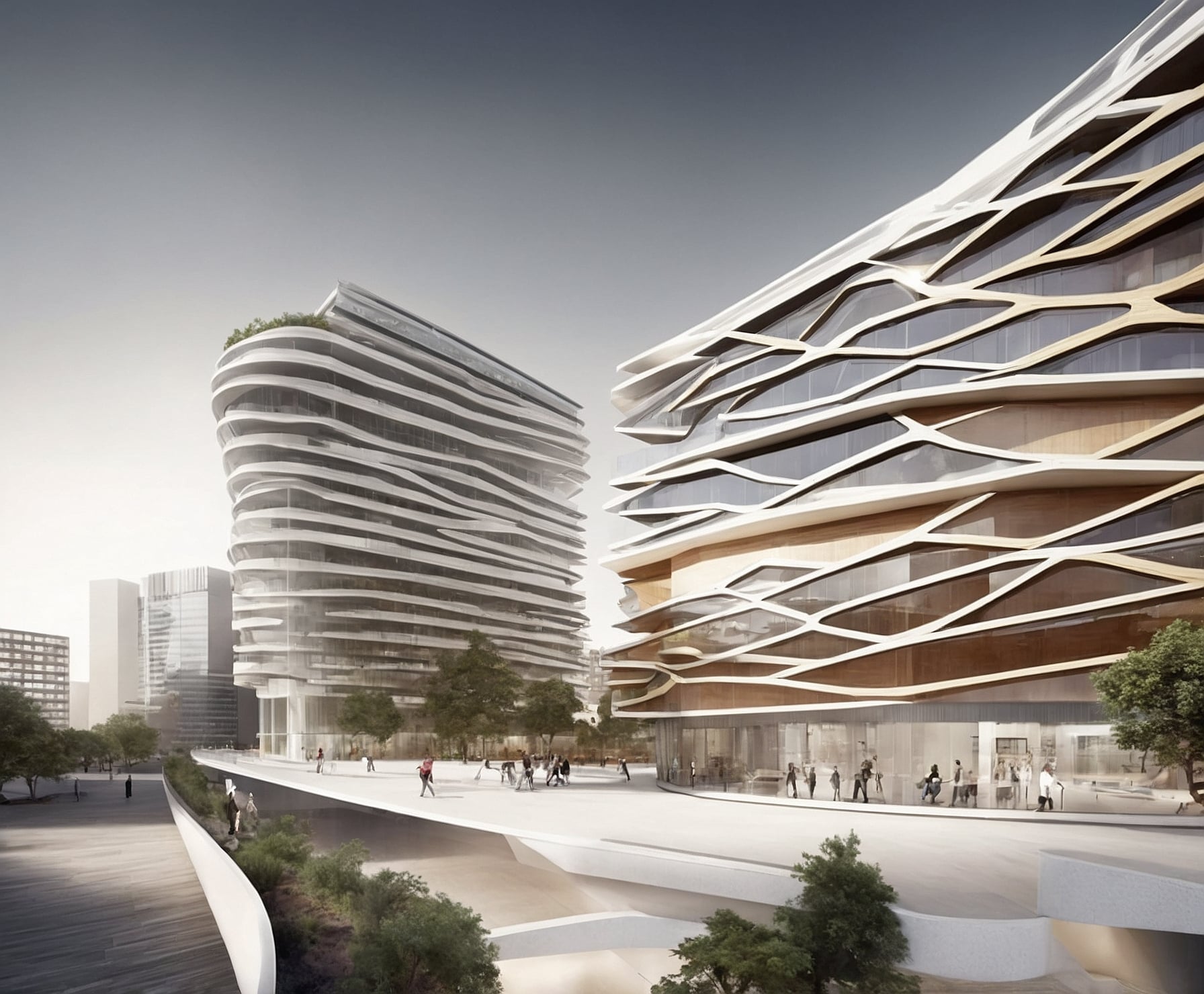 Centro urbano sostenible y moderno