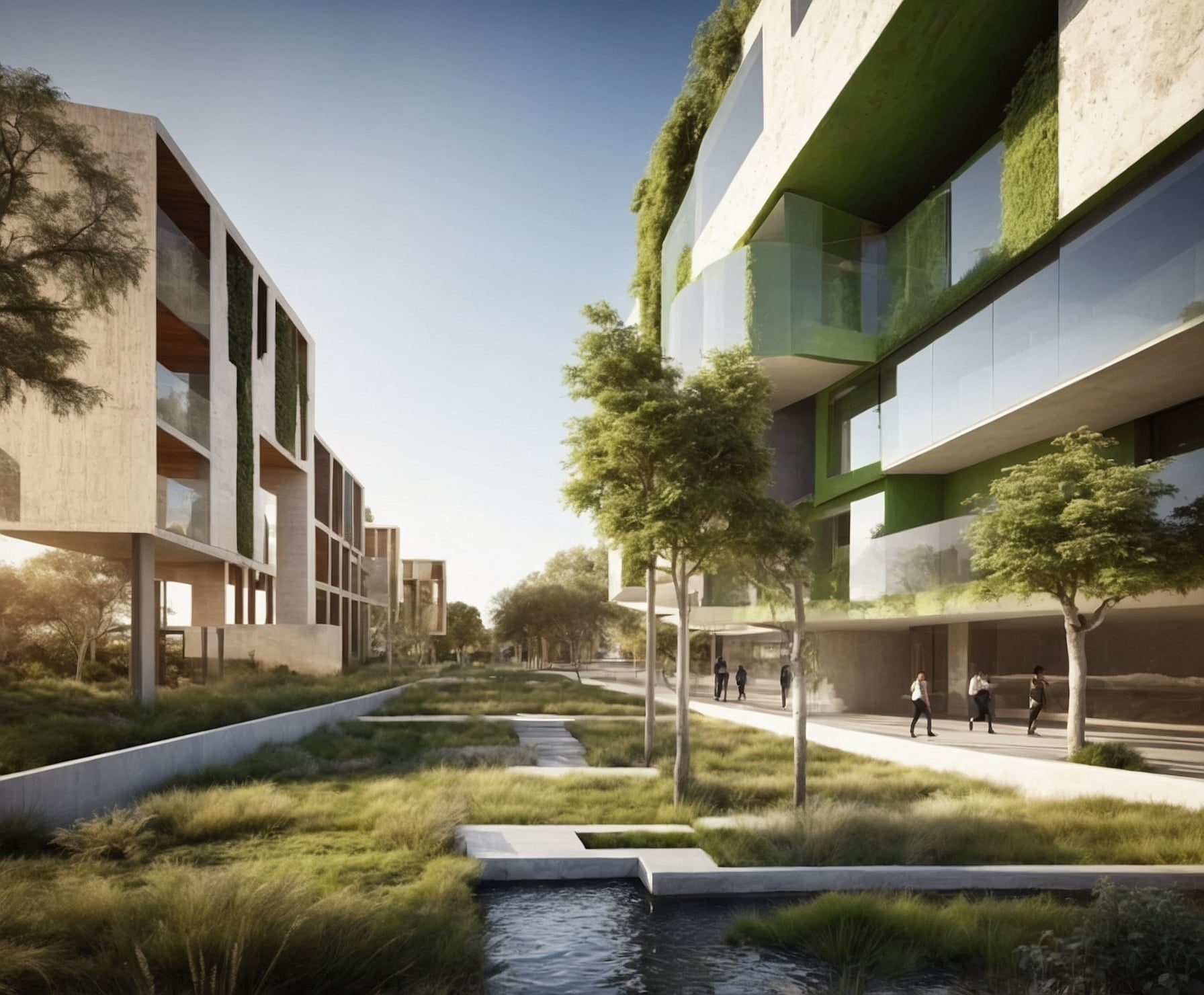 Espacio urbano sostenible y moderno